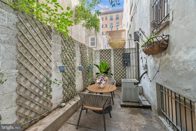 view of patio / terrace with central AC