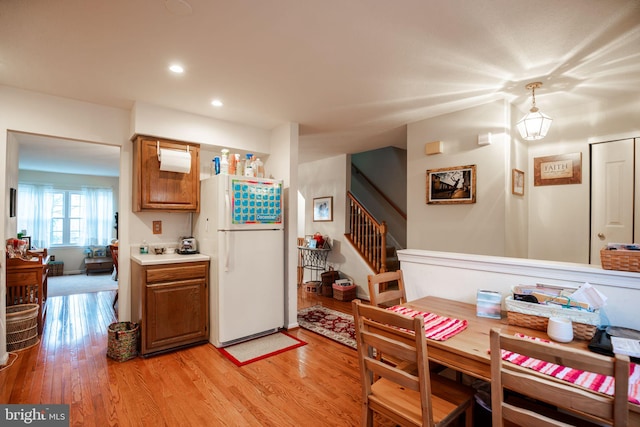 dining area featuring light hardwood / wood-style floors