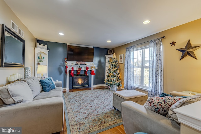 living room featuring hardwood / wood-style flooring