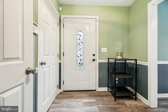 entryway featuring wood-type flooring