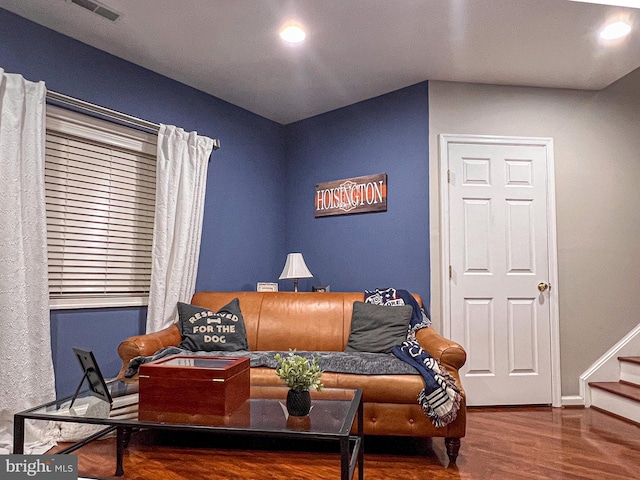 living room featuring hardwood / wood-style flooring