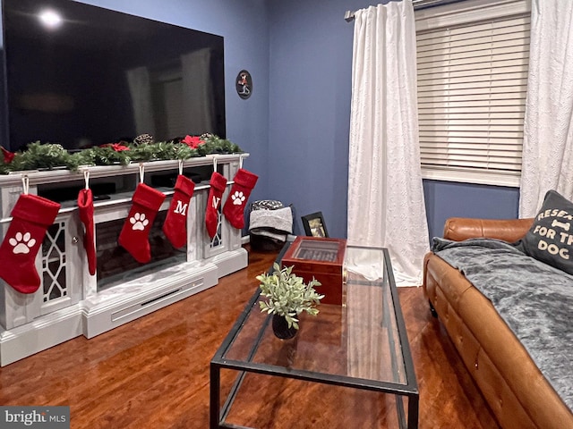 interior space featuring dark hardwood / wood-style flooring