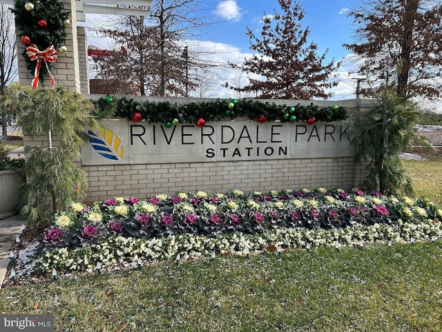 view of community sign