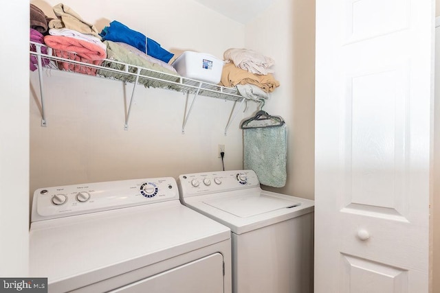 laundry area featuring washer and dryer