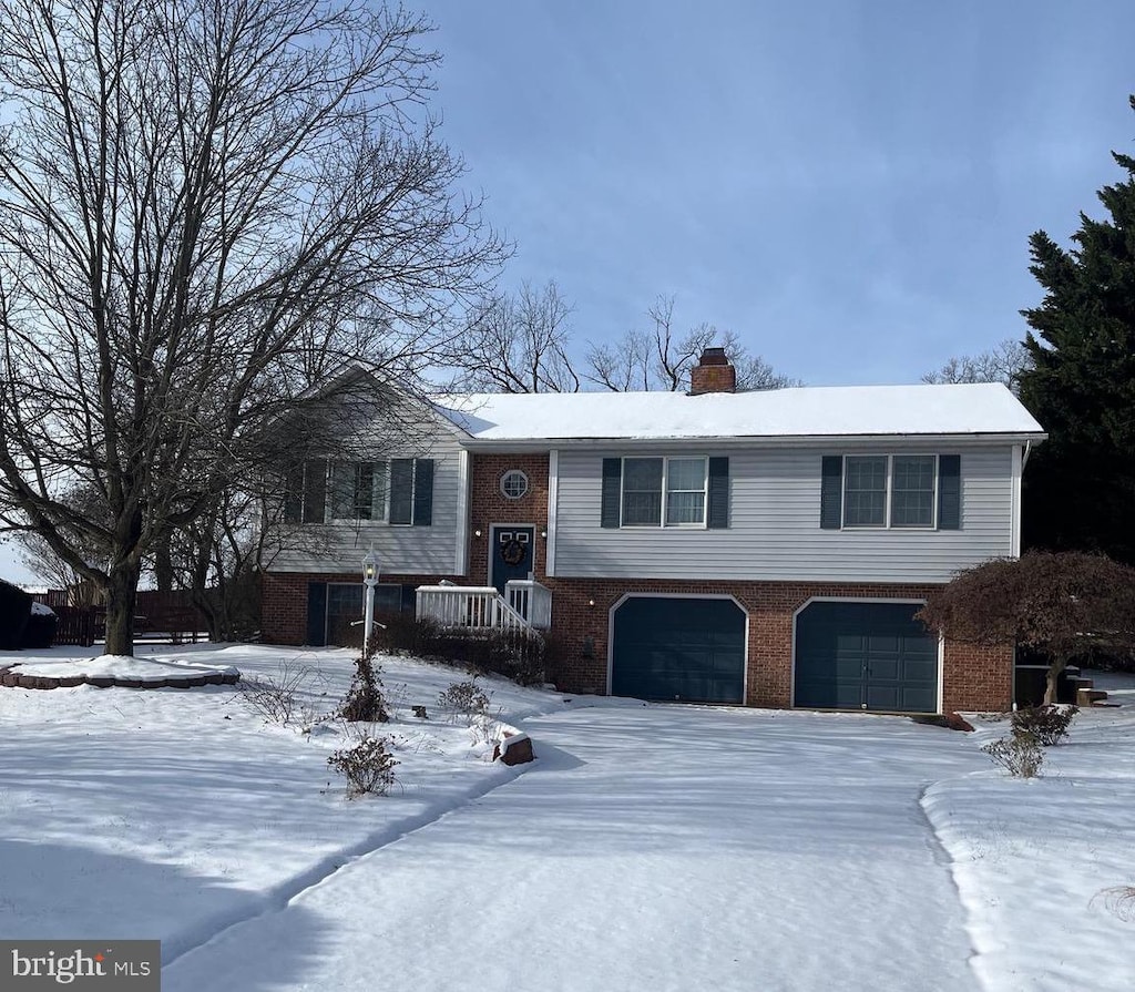 bi-level home with a garage