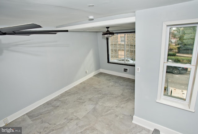 basement with plenty of natural light