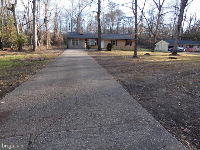 view of single story home