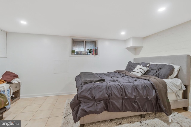 view of tiled bedroom