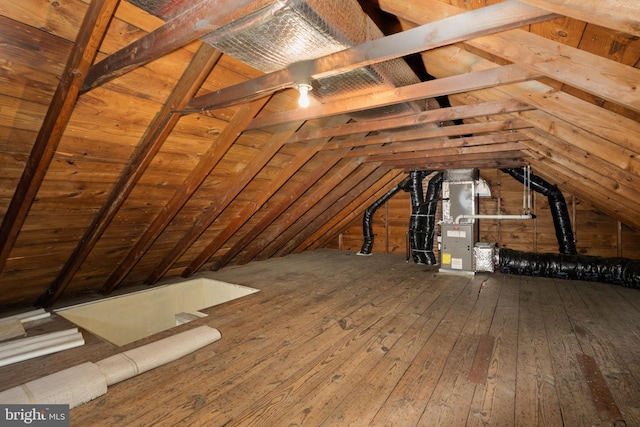 view of unfinished attic