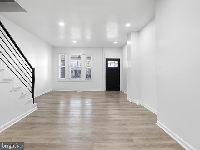 entryway featuring light wood-type flooring