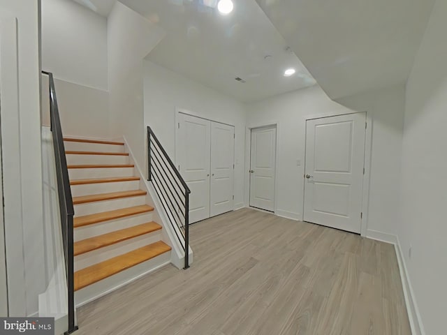 entryway featuring light wood-type flooring