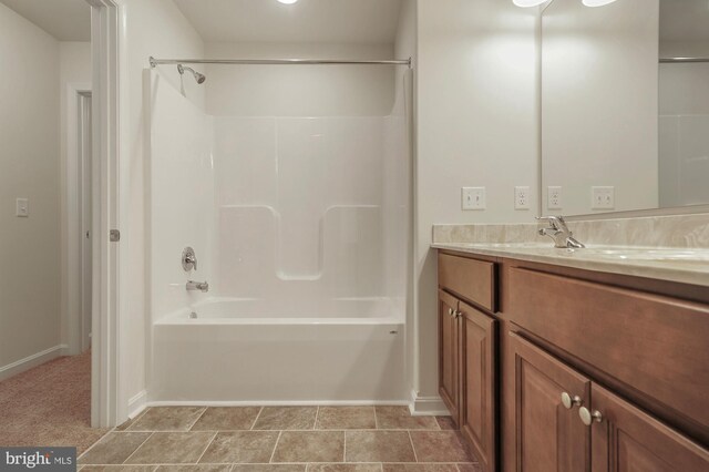 bathroom featuring vanity and shower / washtub combination