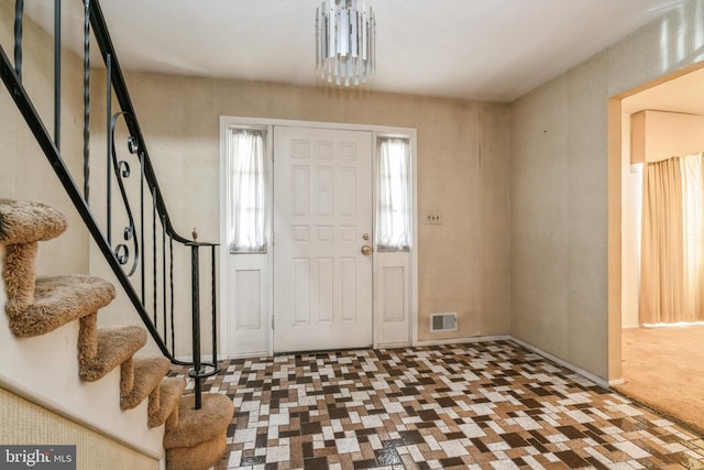 view of carpeted entryway