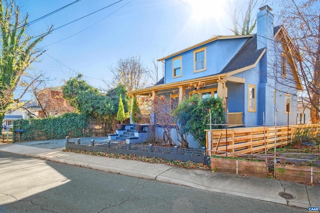 view of front of property with a porch