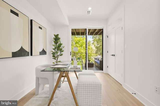 interior space featuring light hardwood / wood-style floors