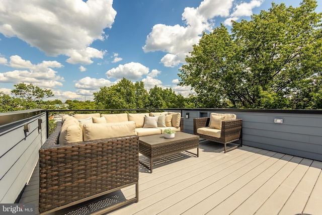 deck with an outdoor hangout area