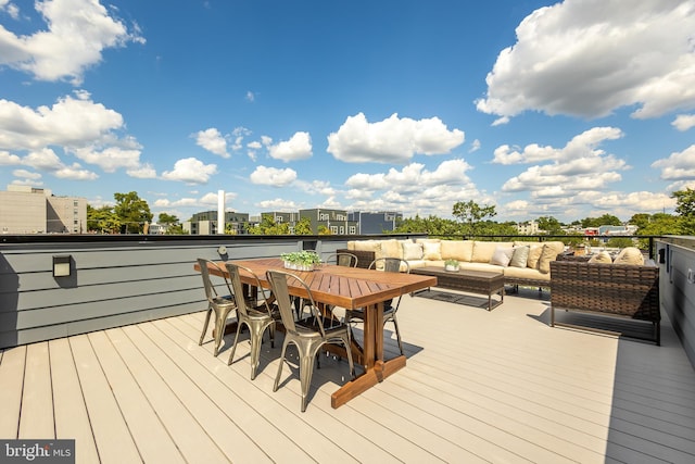 deck featuring an outdoor living space