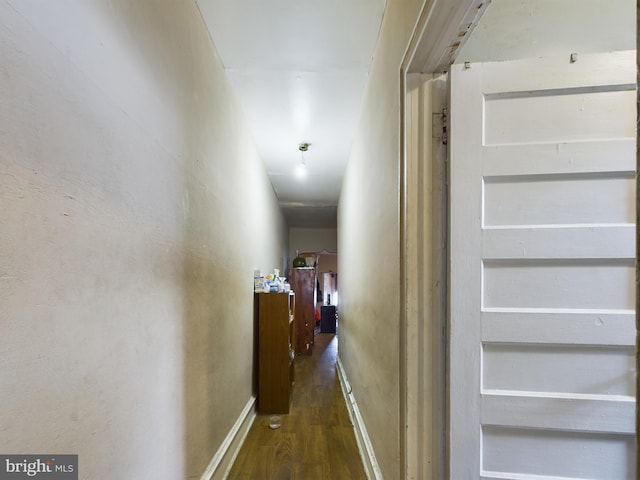 hall featuring dark hardwood / wood-style flooring