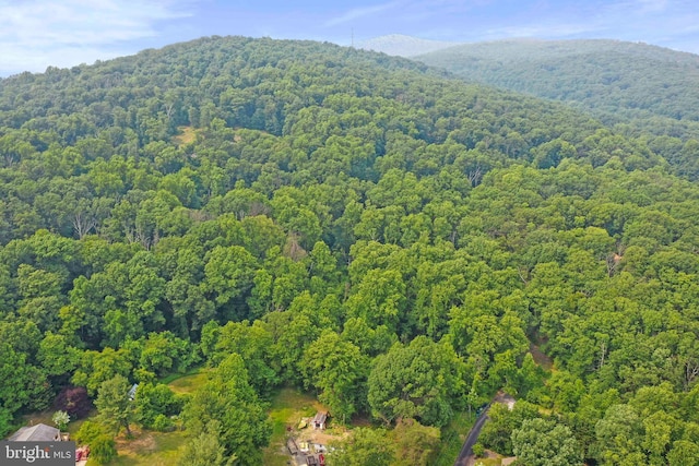 bird's eye view with a mountain view