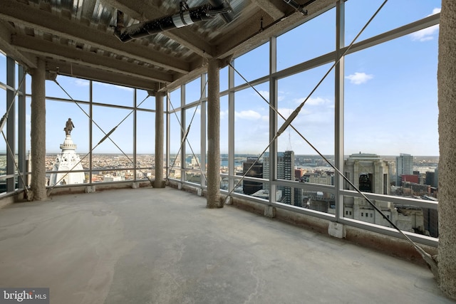 view of unfurnished sunroom