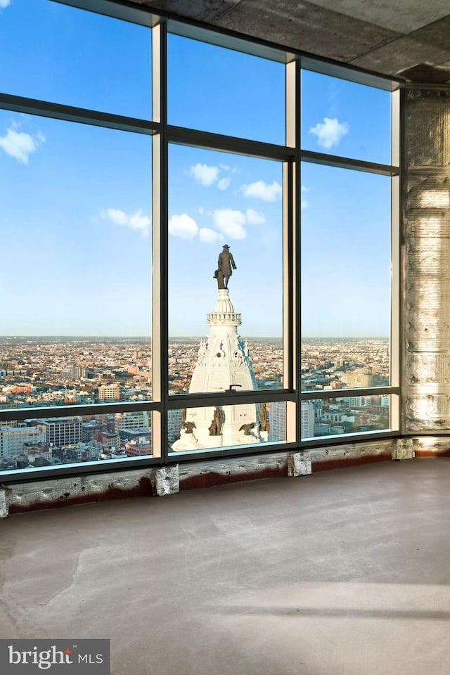 interior space with concrete floors