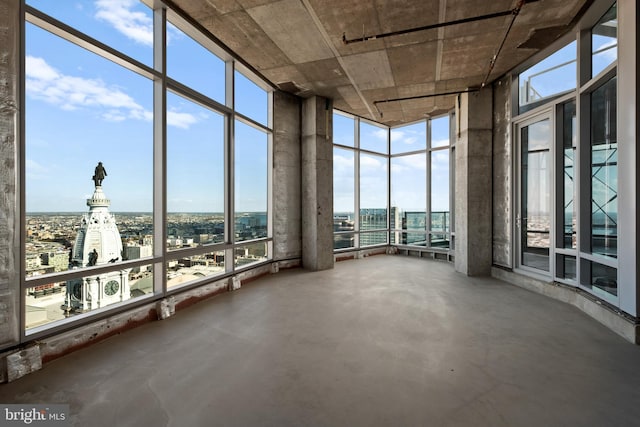 view of unfurnished sunroom