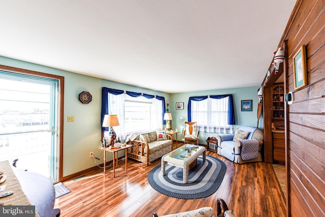 living room featuring hardwood / wood-style flooring