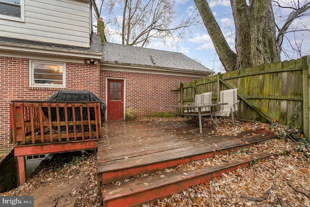 view of wooden deck