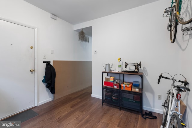 entrance foyer with dark wood-type flooring