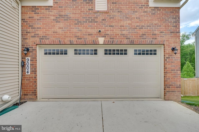 view of garage