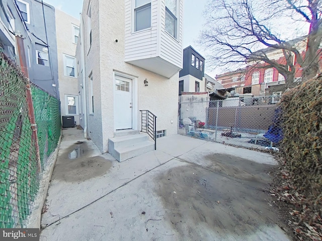 view of patio featuring central AC