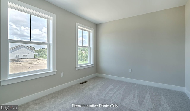 unfurnished room featuring carpet flooring and a wealth of natural light