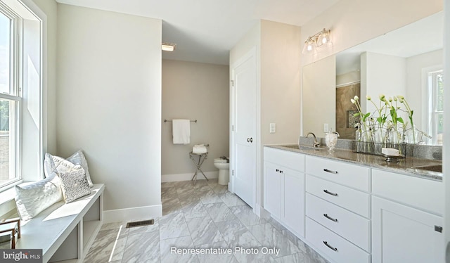 bathroom with vanity and toilet