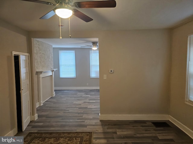 interior space with dark hardwood / wood-style flooring