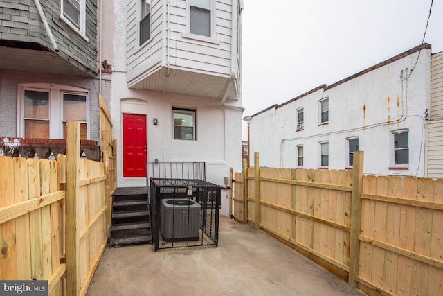 view of patio featuring central AC