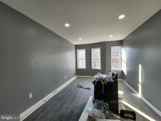 interior space featuring dark hardwood / wood-style flooring