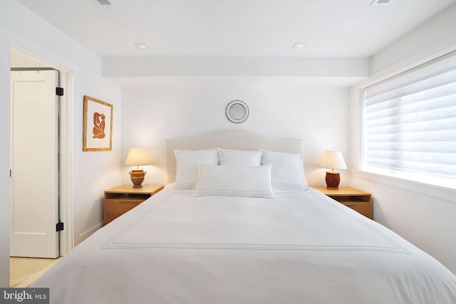 bedroom featuring light hardwood / wood-style flooring