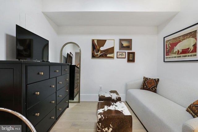 bedroom featuring light hardwood / wood-style flooring