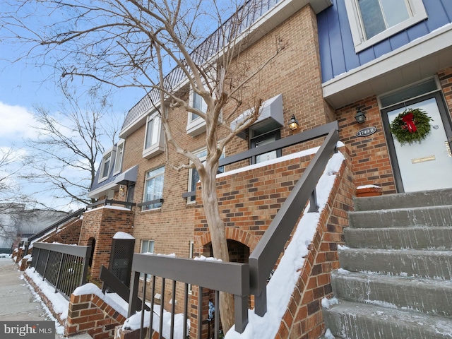 view of snowy exterior