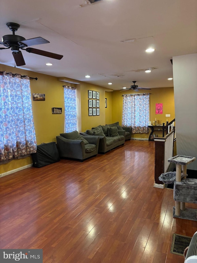 living room featuring hardwood / wood-style floors