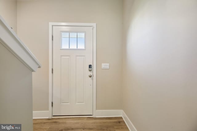 foyer entrance featuring light hardwood / wood-style floors