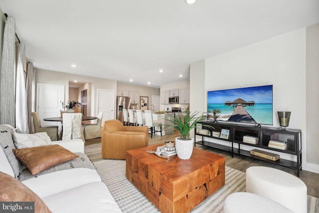 living room featuring hardwood / wood-style flooring