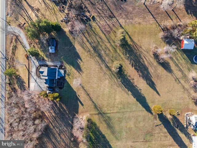 aerial view featuring a rural view