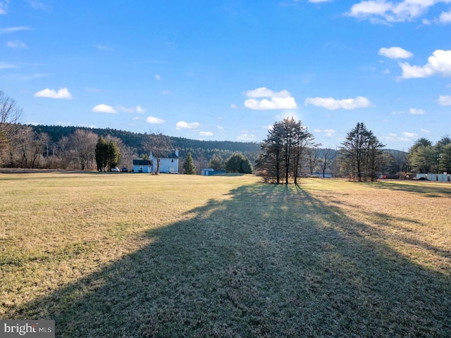 view of yard with a rural view