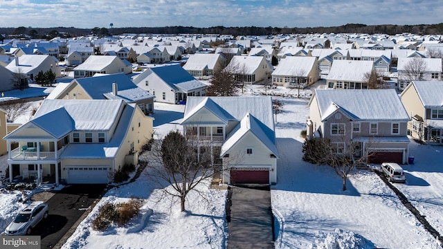 view of snowy aerial view