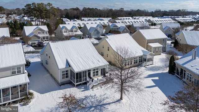 view of snowy aerial view