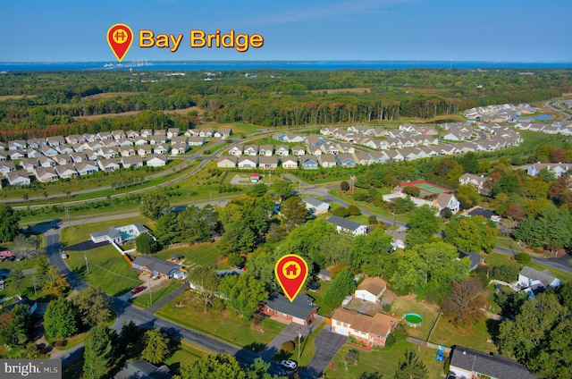 aerial view featuring a residential view