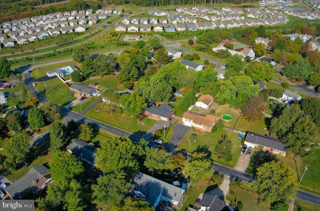 aerial view with a residential view