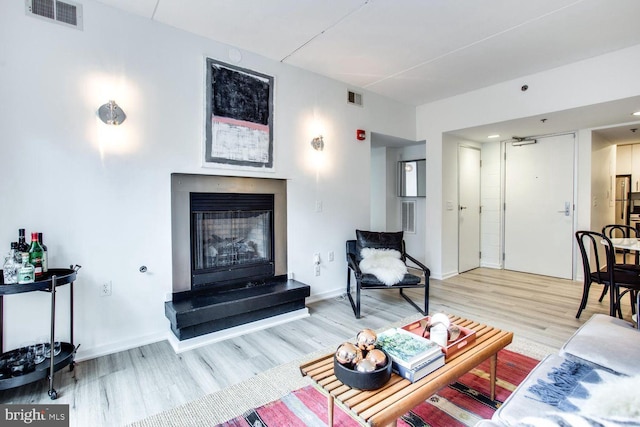 living room featuring light hardwood / wood-style flooring