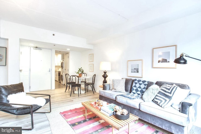 living room featuring light wood-type flooring